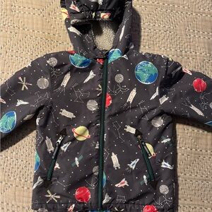 Mini Boden space themed Kids' winter Jacket with Hood